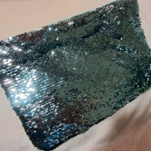 Sequin Clutch in Shimmering Blue